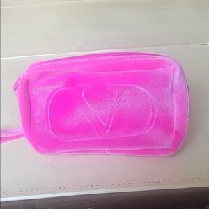 #Valentino pink velvet wristlet